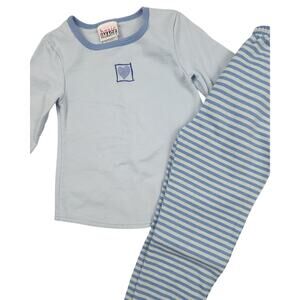 Basic Image Size 6 Blue Embroidered Heart Sweats Set Stripe Vintage 90s Y2K